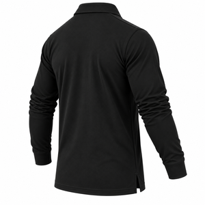 Polo de Manga Larga para Hombre de Alta Calidad, Camisa de Golf Clásica de Piqué, Cuello Plano, Color Sólido, Polo Deportivo Personalizado para Hombre - Product Image 4