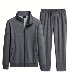 High Quality Lightweight Breathable Spandex/Polyester Breathable Tracksuit Men's <b>Printed</b> <b>Stand</b> Collar Full Sleeve - Product Image 1