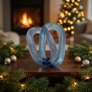 Chaîne décorative géométrique suspendue personnalisée en résine peinte, faite à la main, moderne, imperméable, avec maillons colorés entrelacés pour la maison - Product Image 3