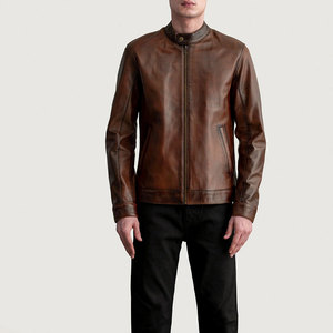 OEM/ODM Service Low MOQ Men's <b>Biker</b> <b>Jacket</b> Full Sleeve Heavyweight Low Price Factory Direct Supply Men's Leather <b>Jacket</b> - Product Image 1