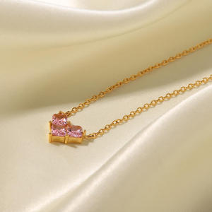 Collier pour femme en or plaqué 14 carats avec diamants ronds brillants, certifié IGI, pierres claires classiques fantaisie, à porter au quotidien - Product Image 3