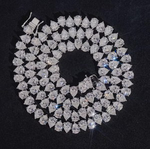 Luxury Pear Cut Moissanite Tennis <b>Necklace</b> Iced Out Chain Hip Hop Jewellery Romantic <b>Statement</b> Gift - Product Image 3