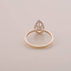 IGI Certified Oval Cut Lab Grown Diamond Hidden Halo Engagement-Wedding Ring in <b>Solid</b> 925 Sterling <b>Silver</b> with Pavé Band - Product Image 4