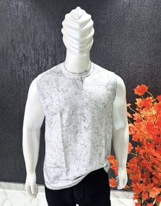 Camiseta sin mangas para hombre, chaleco de gimnasio, azul, algodón lavado, para fitness, entrenamiento, camiseta muscular, ropa deportiva, fabricante OEM - Product Image 3