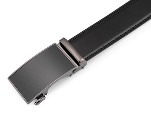 Cinturón Casual de Cuero Genuino para Hombre, Estampado, Color Sólido, Hebilla Cuadrada Plateada, Duradero, Negro, Azul Marino, 3.5 cm, 110 cm - Product Image 1