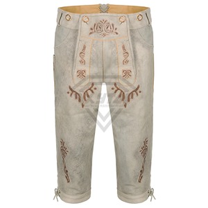 Lederhosen para Hombre, Estilo Nuevo, Más Vendidos, Tradicionales Bávaros Alemanes, Ecológicos, Bordados, con Patrón Sólido, Premium, Cortos - Product Image 5