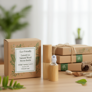 Eco-Friendly Luxury Natural Wood Perfume Bottle <b>Refillable</b> Fragrance Packaging <b>Candle</b> & Accessory Gift Wholesale Supply - Product Image 3