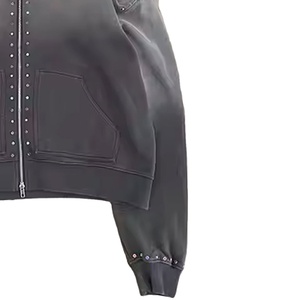 Trajes de chándal de precio de fábrica de moda de tendencia para hombres Calidad Premium Estilo único Logotipo personalizado Chándales lavados con ácido de diamantes de imitación - Product Image 2