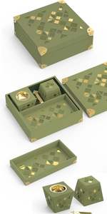 Ensemble Mubkhar Arabe Moderne, Brûleur à Oud en Bois, Pot en Verre + Pinces en Laiton |   Ensemble cadeau de brûleur d'encens Oud de luxe, ensemble Mubkhar - Product Image 5