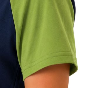 เสื้อยืดแขนสั้นคอกลมสีกรมท่าและสีเขียวมะนาวสำหรับผู้หญิง  แบบแร็กแลน  รับสกรีนโลโก้  ผลิตจากผ้าโพลีเอสเตอร์ผสมคอตตอน  สไตล์ลำลองสำหรับฤดูร้อน  รับผลิตเสื้อผ้าแบบ OEM - Product Image 4