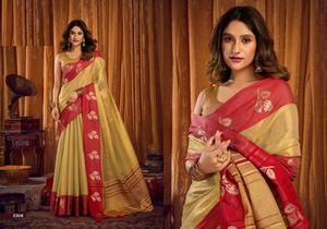 ผ้าส่าหรีงานทอเนื้อนุ่มพิเศษสีโรสโกลด์สำหรับงานเทศกาล - Product Image 5