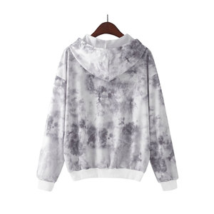 Sudadera con Capucha Tie-Dye Unisex, Corte Regular, 100% Algodón Felpa, Antiarrugas, Formal, Otoñal, con Estampado en Relieve de Mariposa - Product Image 2