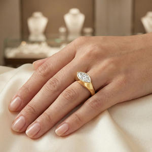 Anillo de Diamante Cultivado en Laboratorio con Corte Brillante Marquise de 1.60Ct, Oro de 14KT, Estilo Único, Ligero, Joyería de Compromiso para Mujer, Venta al Por Mayor - Product Image 6