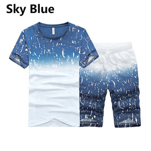 Custom Made <b>2</b>-<b>Piece</b> Summer Unisex Casual Breathable T-Shirt Shorts <b>Set</b> with 100% Cotton Fabric for <b>Men</b> - Product Image 5