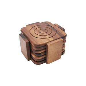 Handcrafted Round Marble And Wood <b>Coaster</b> Set <b>White</b> Marble & Natural Acacia Wood Drink <b>Coasters</b> For Home Hotel And Office Table - Product Image 5