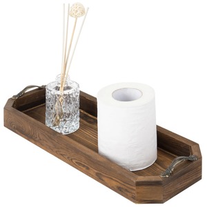 Plateau de rangement moderne de luxe en acier inoxydable pour réservoir de toilettes avec poignées en bronze vintage pour la salle de bain, pour la vaisselle et les boissons - Product Image 5