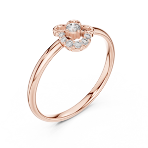 Anillo Floral con Diamantes CVD Cultivados en Laboratorio, Certificados por IGI, en Oro Rosa de 18K, Oro Amarillo, Oro Blanco y Platino, Personalizable, de Moda - Product Image 2