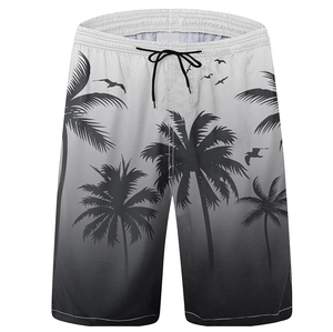 Shorts de bain pour hommes à taille élastique personnalisable avec cordon de serrage, en nylon et 100% polyester, pour la course et la plage, avec doublure en maille - Product Image 1