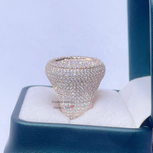 Moissanite Diamond Cluster <b>Ring</b> 925 Silver Iced Out <b>Statement</b> <b>Ring</b> Hip Hop Luxury Jewelry Gift for Men Women Bold - Product Image 3