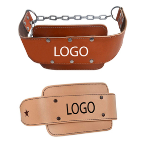 Chain-Adjustable Dipping Gym Belt <b>Back</b> <b>Support</b> for Unisex Bodybuilding Heavy Duty Leather Cross Training Waist Trimmer - Product Image 6