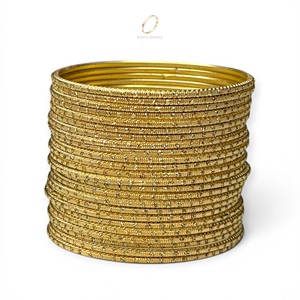 Trendy Non Fading Premium Gold Plated Crystals Fashion <b>Bracelets</b> <b>Bangles</b> Indian Jewelry for Women Textured Stainless Steel - Product Image 4