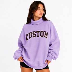 เสื้อสเวตเชิ้ตผู้หญิงแขนยาวสำหรับฤดูหนาว ผ้าฟลีซ 340GSM คอเต่า สวมใส่สบาย เหมาะสำหรับใส่ทุกวัน ระบายอากาศได้ดี เป็นมิตรต่อสิ่งแวดล้อม - Product Image 1