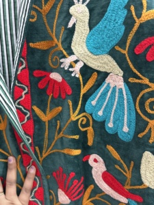 Vintage Finished Floral Embroidered Button Autumn <b>Winter</b> <b>Quilted</b> Canvas Banjara Jacket Eco-Friendly 100% Cotton Women's Workwear - Product Image 4