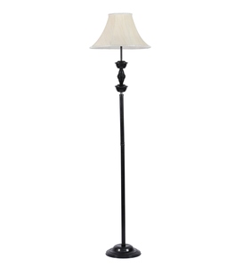Lampe de sol club de luxe en tissu beige avec base métallique, OEM ODM, faible MOQ, prix d'usine, vente en gros, approvisionnement en vrac - Product Image 1