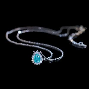 Collar con Colgante de Moissanita Corte Pera de la Mejor Calidad, Plata 925 con Baño de Rodio, Cadena de Serpiente, Clásico para Uso Diario Femenino - Product Image 4