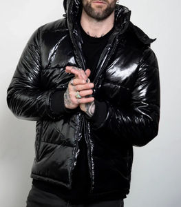 Vestes matelassées à capuche décontractées personnalisées pour hommes/unisexe, de haute qualité, respirantes, à séchage rapide, en polyester/nylon rouge, tendance - Product Image 4