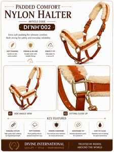 Cabestro para Caballo de Nailon PP con Forro Polar Divine International, Accesorios de Latón, Modelo DI'NH'002, Tamaño/Empaque Personalizado, Equipo Ecuestre OEM Uttar - Product Image 2