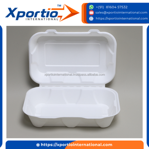 Xportio International - Caja de comida para llevar de bagazo natural sin blanquear, de gran capacidad, vajilla sostenible de fibra de caña de azúcar - Product Image 4
