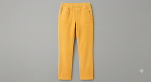 Pantalon de jogging en molleton jaune pour homme, coupe droite décontractée, taille élastique mi-haute et poches latérales, idéal pour l'automne et les activités de plein air - Product Image 4