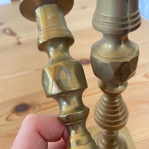 Pair of 8 Inch Beehive <b>Brass</b> <b>Candlestick</b> Holders Decorative <b>Brass</b> Taper Candle Stands <b>Antique</b> Style Tabletop Candle Holders - Product Image 6