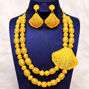 <b>Leaf</b> Chain 18k Gold High Quality Non Tarnish CopperNecklace Set for Women <b>Light</b> Weigh Best for Party Beach Office Gift Regular - Product Image 1