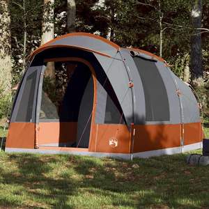 Carpa de Camping Impermeable Gris y Naranja para 3 Personas, Tipo Túnel - Product Image 1