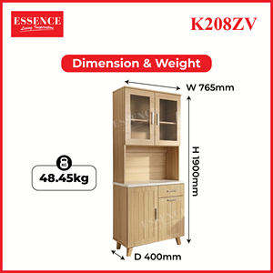 Mueble de Cocina Moderno Estilo Americano con Encimera de Melamina, 4 Puertas y 1 Cajón K208ZV Hecho en Malasia - Product Image 6