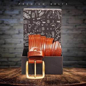 วัสดุคุณภาพพรีเมียมสำหรับเข็มขัดหนังสไตล์สมาร์ทแคชชวล อุปกรณ์เสริมที่เชื่อถือได้สำหรับการใช้งานประจำวันสำหรับผู้ชาย เข็มขัดหนัง - Product Image 4