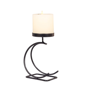 Porte-bougie conique en métal au design élégant pour la décoration de la maison et des tables de mariage, finition noire, fait main - Product Image 3