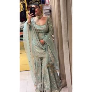 Conjunto de Top, Pantalón y Dupatta para Fiesta, Hermoso para Mujer - Product Image 1