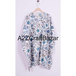 Robe caftan courte en coton pour femmes indiennes, maxi caftan, couvre-maillot de bain pour mamans, vêtements de plage, couvre-maillot de bain de nuit - Product Image 6