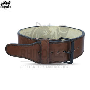 Ceinture de musculation ou de powerlifting en cuir noir véritable, style simple, disponible avec logo personnalisé pour filles - Product Image 3