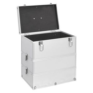 Trousse de Maquillage en Aluminium Argenté 37x24x40 cm – Organiseurs Premium pour Cosmétiques et Produits de Beauté - Product Image 4