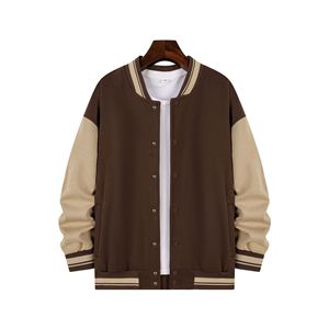 Veste universitaire unisexe verte enduite, décontractée, camouflage, imperméable, mélange polyester-coton, fermeture éclair sur le devant, coupe classique, pour le printemps - Product Image 3