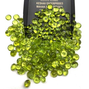 Peridoto natural de 7 mm, corte redondo, piedras sueltas de alta calidad, peridoto facetado para la fabricación de colgantes de joyería a precio de fabricante. - Product Image 6