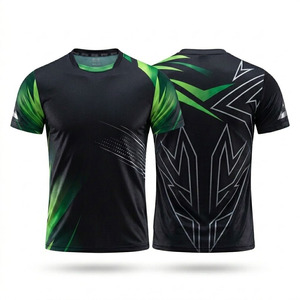Wholesale R6 Quick-dry Breathable Eco-Friendly Four-Way Stretch <b>Table</b> <b>Tennis</b> Badminton Jersey Summer Short Sleeve Gym Men Crew - Product Image 3