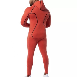 Ensemble de deux pièces avec logo brodé, zip-up complet, tenues de sport, jogging, combinaisons en coton biologique, survêtement technique pour hommes - Product Image 6