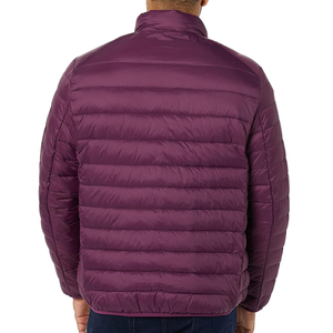 <b>Mens</b> Lightweight Insulated Puffer Jacket with Full Zip Front and Stand Collar in Dark Purple for Casual and Cold Weather Wear - Product Image 3