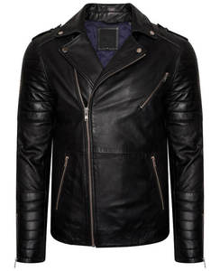 Men's Black PU Leather Moto <b>Jacket</b> Turn-down Collar Zipper Closure Slim Fit Autumn Wear - Product Image 6