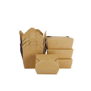 Tùy chỉnh Lấy đi thực phẩm container Kraft hộp giấy cho trái cây Rau Salad Kraft nâu ăn trưa giấy nhanh bao bì thực phẩm - Product Image 4